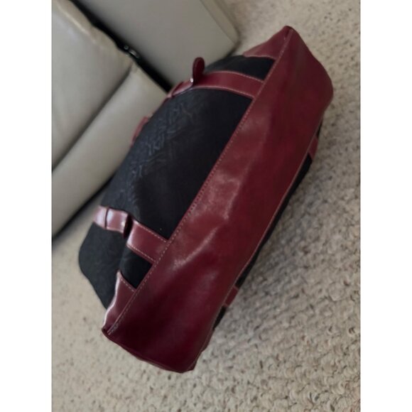Jones New York Black Brick Red Large Handbag Purse Tote - Picture 13 of 13